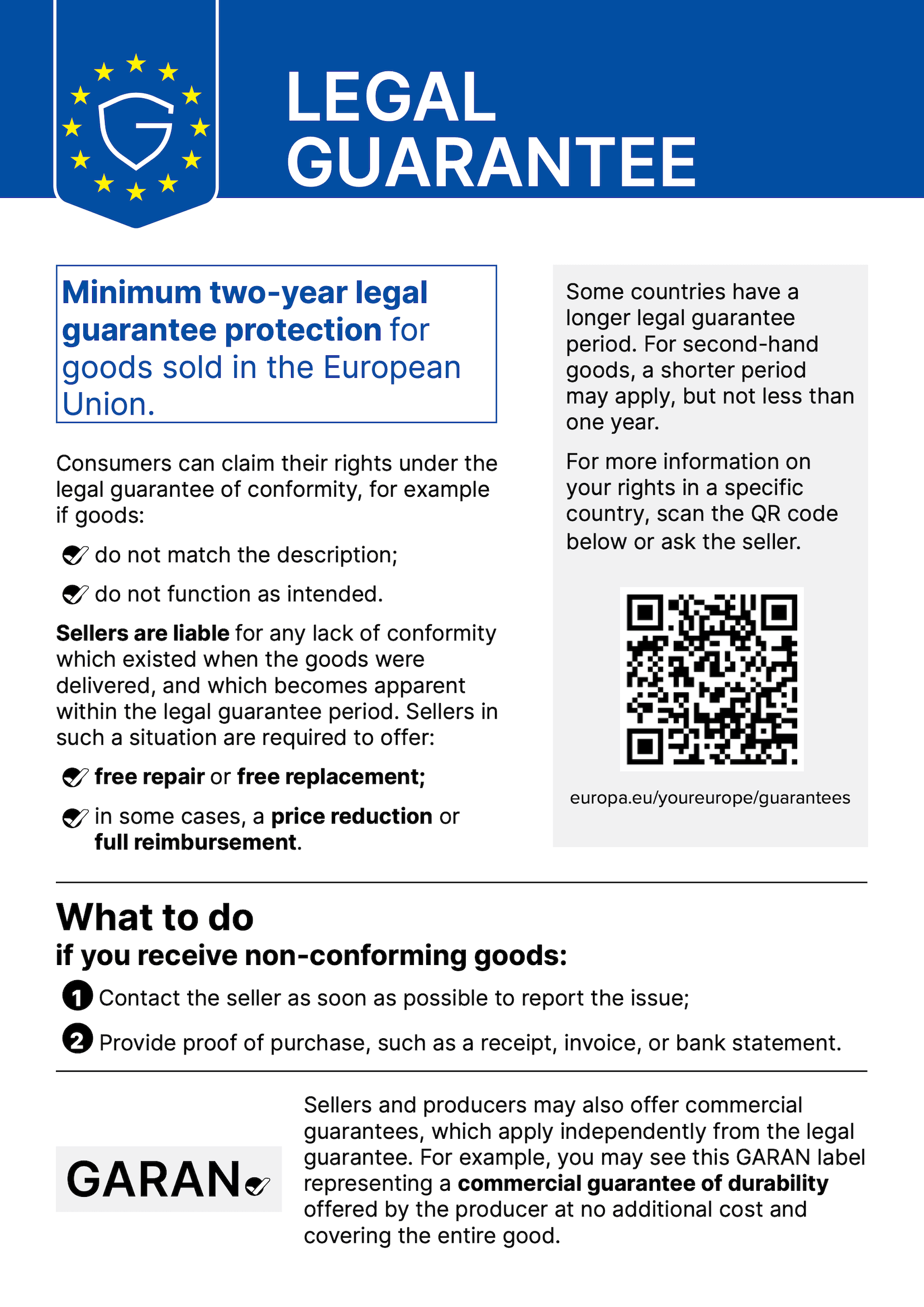Your legal guarantee rights