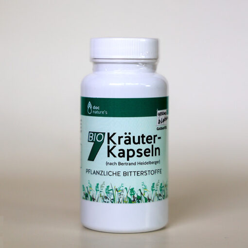 Bio 7-Kräuter-Kapseln | Pflanzliche Bitterstoffe | Nahrungsergänzungsmittel | Ayurveda Parkschlösschen Onlineshop
