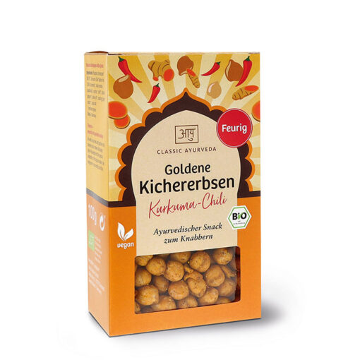 Bio Goldene Kichererbsen Kurkuma-Chili | Feuriger Ayurveda Snack | Ayurveda Parkschlösschen Onlineshop